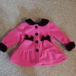 Maggie & Zoe fleece coat with fur trim